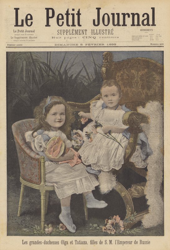 Großherzoginnen Olga und Tatiana, Töchter von Zar Nikolaus II. von Russland von French School