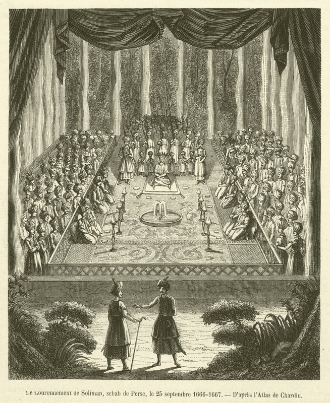 Die Krönung von Soliman, Schah von Persien, am 25. September 1666-1667 von French School