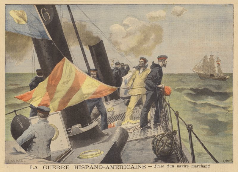 Der Spanisch-Amerikanische Krieg: Eroberung eines Handelsschiffs von French School