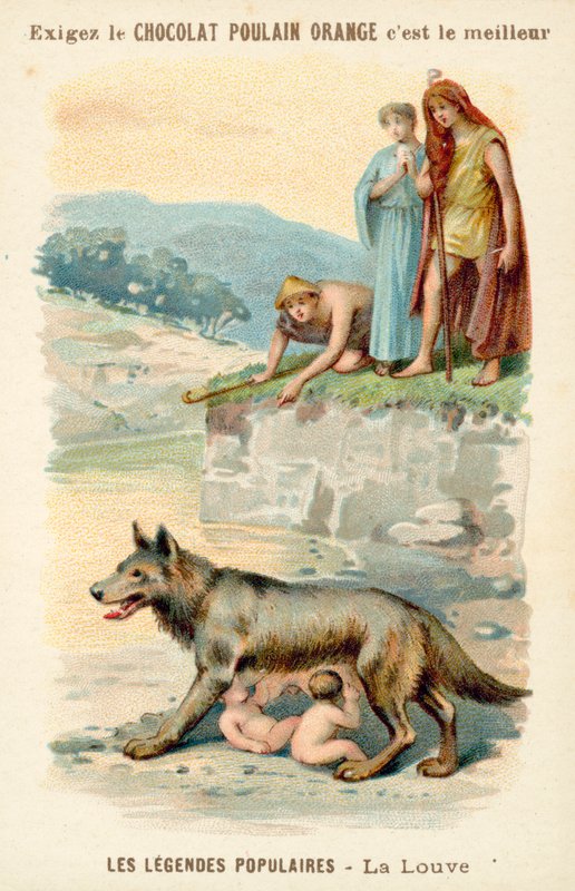 Die Wölfin, die Romulus und Remus säugt von French School