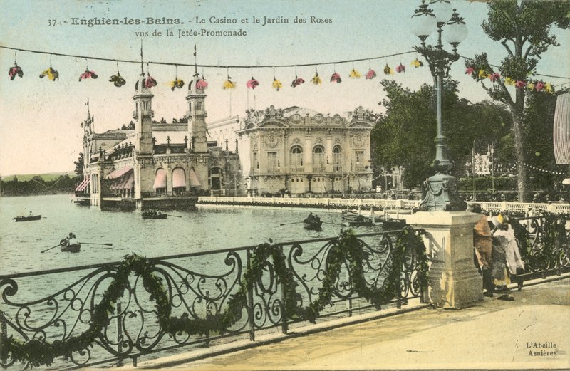 Enghien-les-Bains, Das Kasino, Der Rosengarten von French Photographer