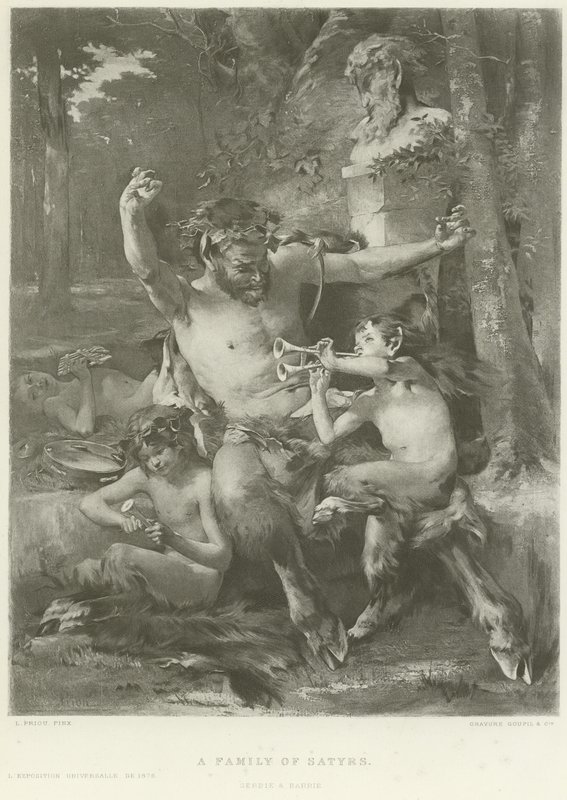 Eine Familie von Satyrn von French School