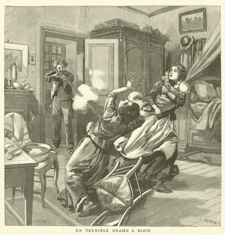 Ein schrecklicher Mord in Blois, Frankreich von French School