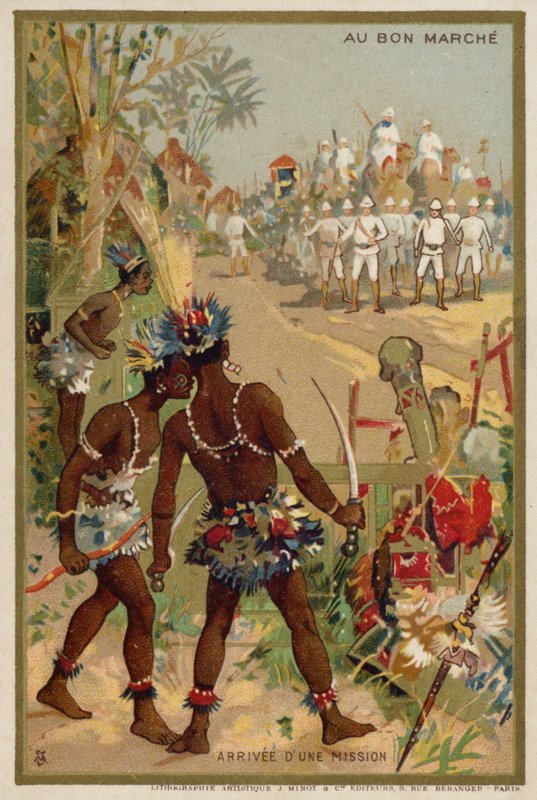 Ankunft einer Mission (Chromolithografie) von French School