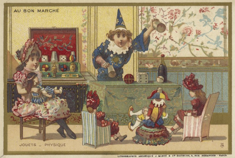 Au Bon Marché-Karten mit Kinderspielen von French School