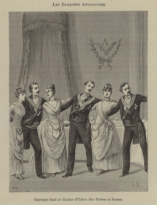 Bankett in einer gemischten Loge (Stich) von French School