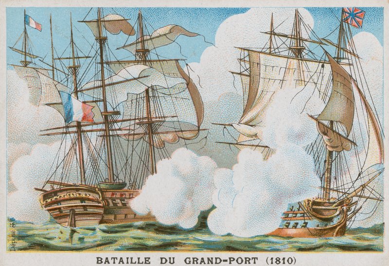 Schlacht von Grand Port, 1810 von French School