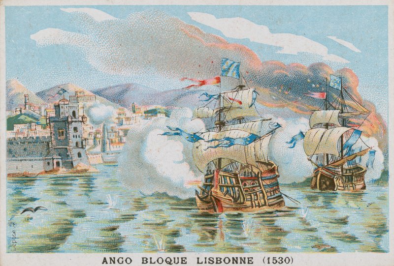 Blockade von Lissabon durch Jean Ango, 1530 von French School