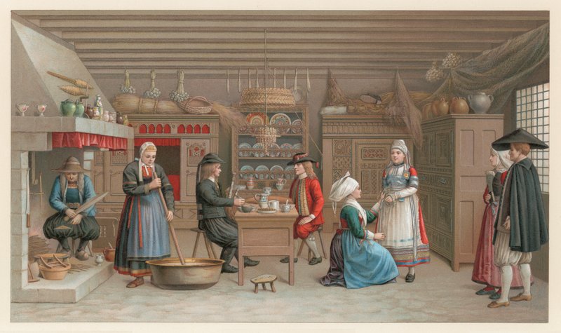 Bretonische Tracht von French School