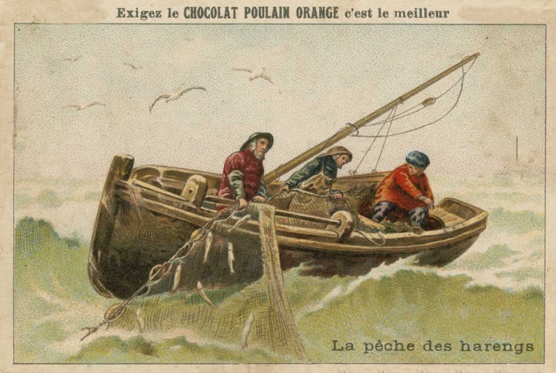 Chocolat Poulain Orange Handelskarte von French School