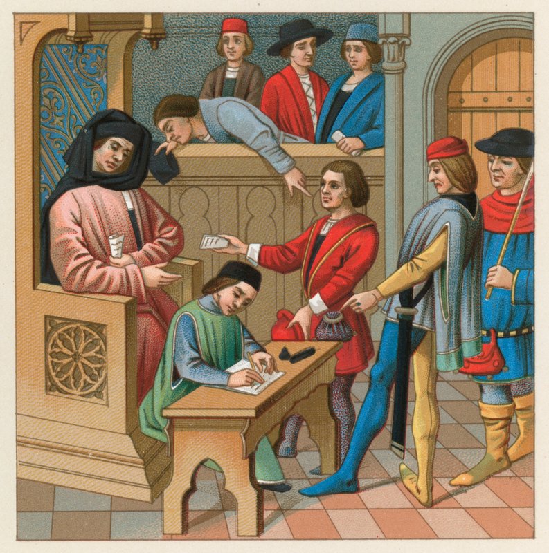 Europäische Kostüme des Mittelalters von French School