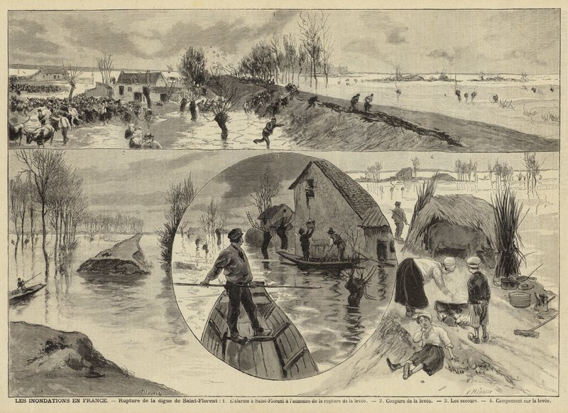 Überschwemmungen in Frankreich, 1897 von French School