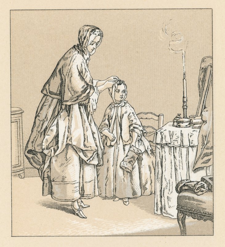 Frankreich XVIII. Jahrhundert Kostüm von French School