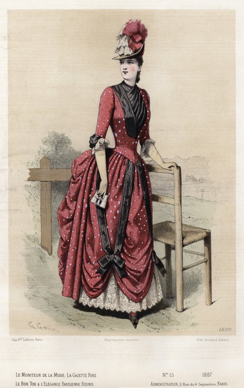 Französische Modeplatte, späte 19. Jahrhundert von French School