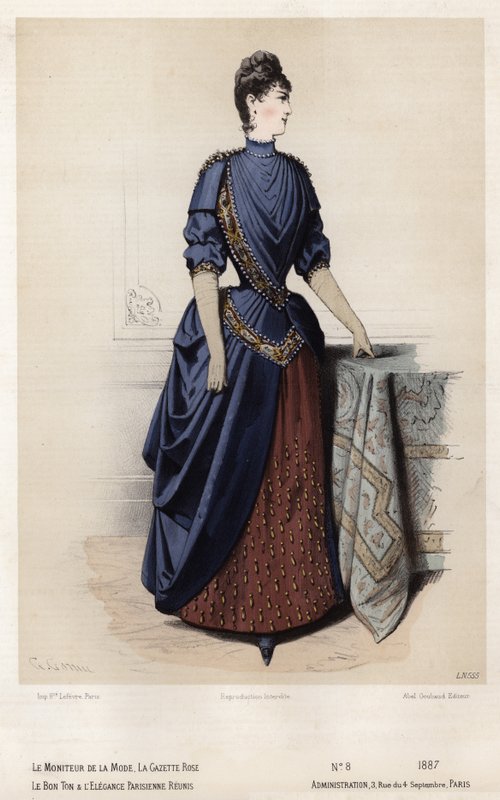 Französische Modeplatte, späte 19. Jahrhundert von French School