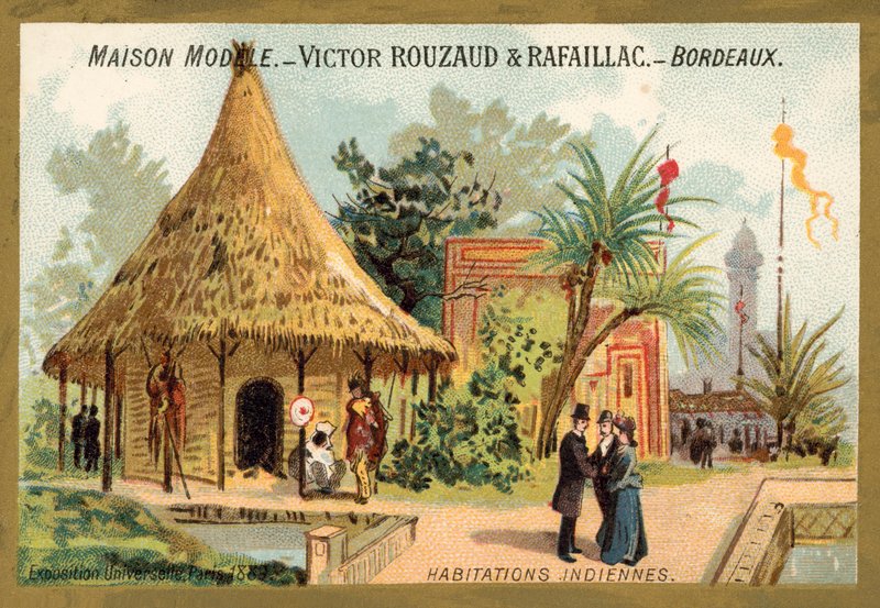 Indische Behausungen, Weltausstellung, Paris von French School