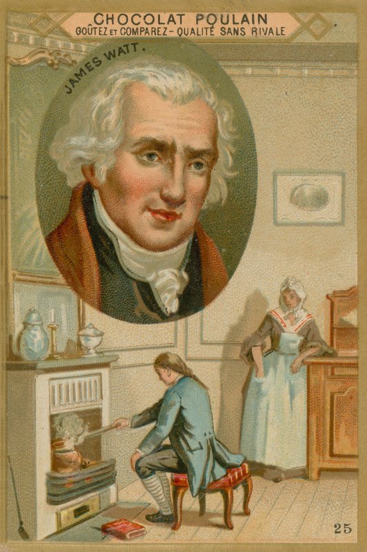 James Watt, Chocolat Poulain Sammelkarte von French School