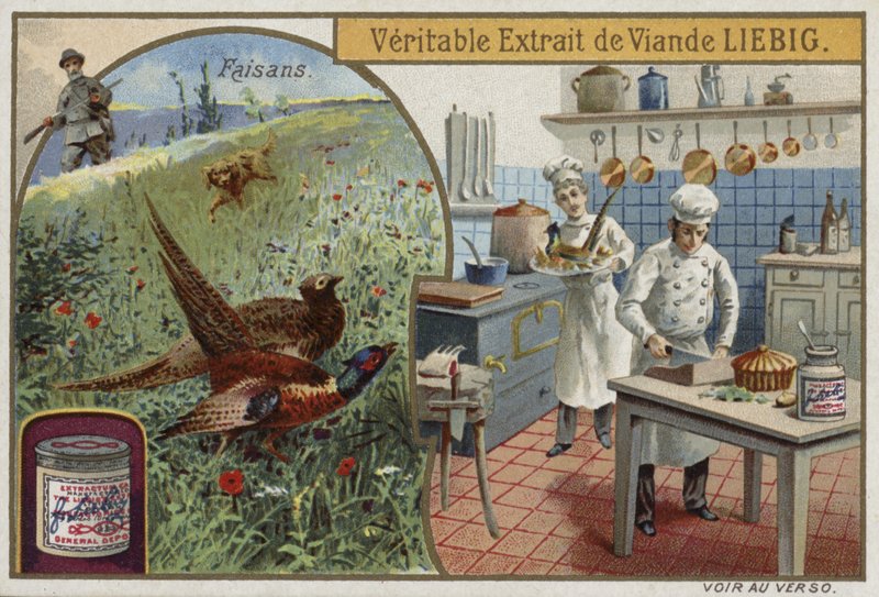 Liebig-Karte mit Fasanen von French School