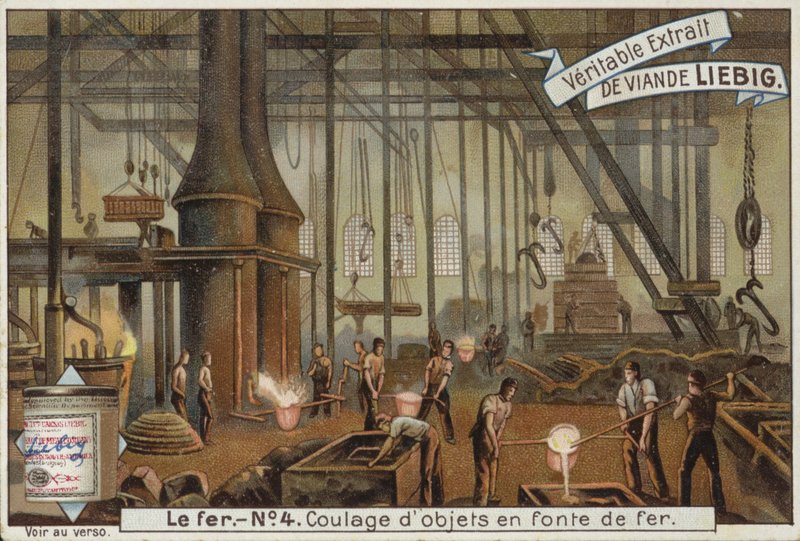 Liebig-Karte mit der Eisenindustrie von French School
