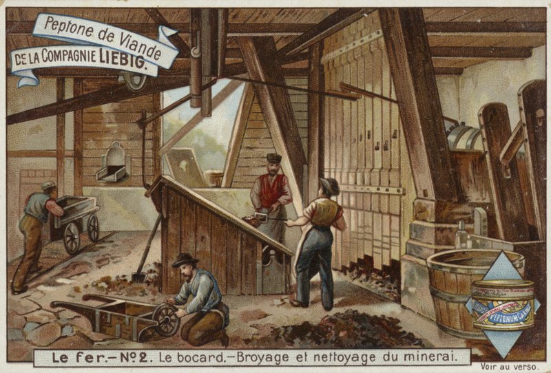Liebig-Karte mit der Eisenindustrie von French School