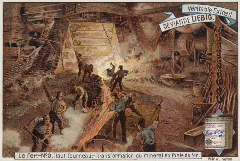 Liebig-Karte mit der Eisenindustrie von French School