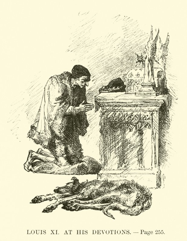 Ludwig XI bei seinen Andachten von French School
