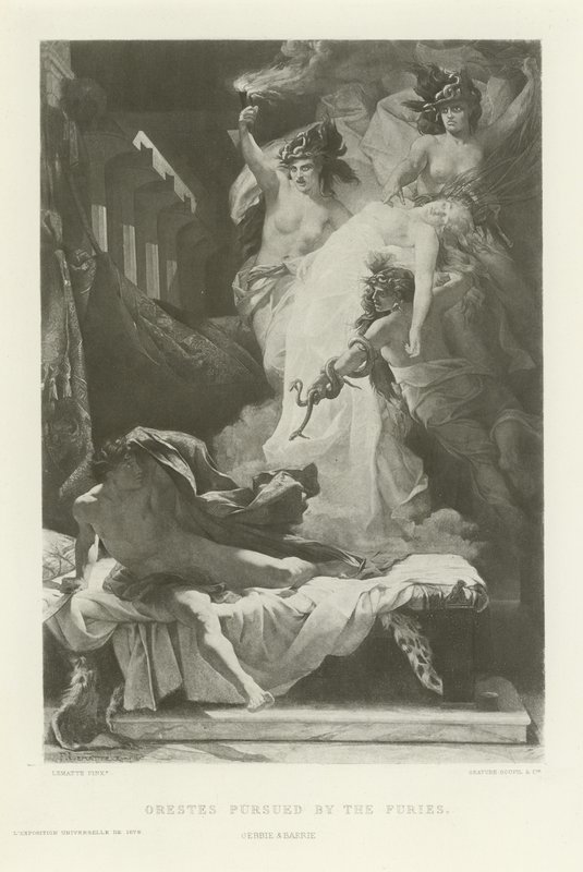 Orestes verfolgt von den Furien von French School