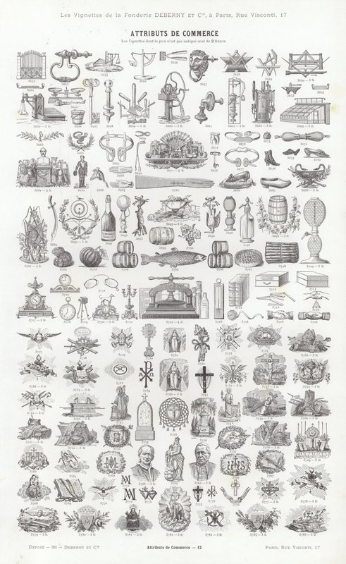 Seite aus Vignettes Typographiques von French School