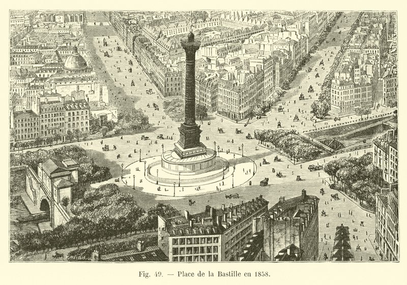 Platz der Bastille im Jahr 1858 von French School