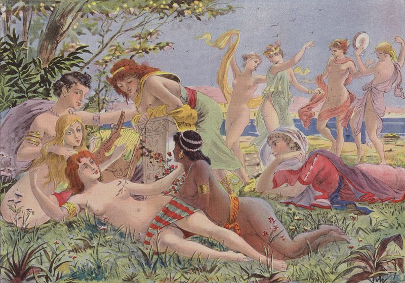 Sappho auf Lesbos von French School