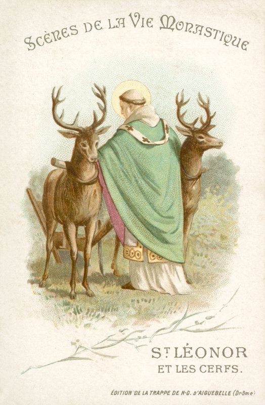St. Leonor und der Hirsch von French School