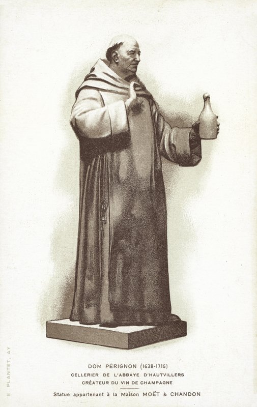 Statue von Dom Pérignon von French School