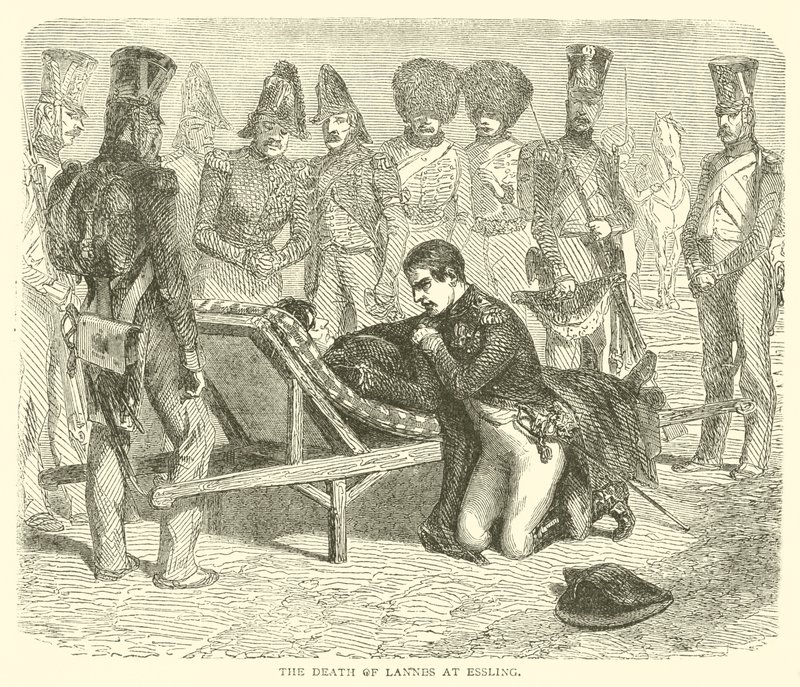 Der Tod von Lannes bei Essling (Gravur) von French School