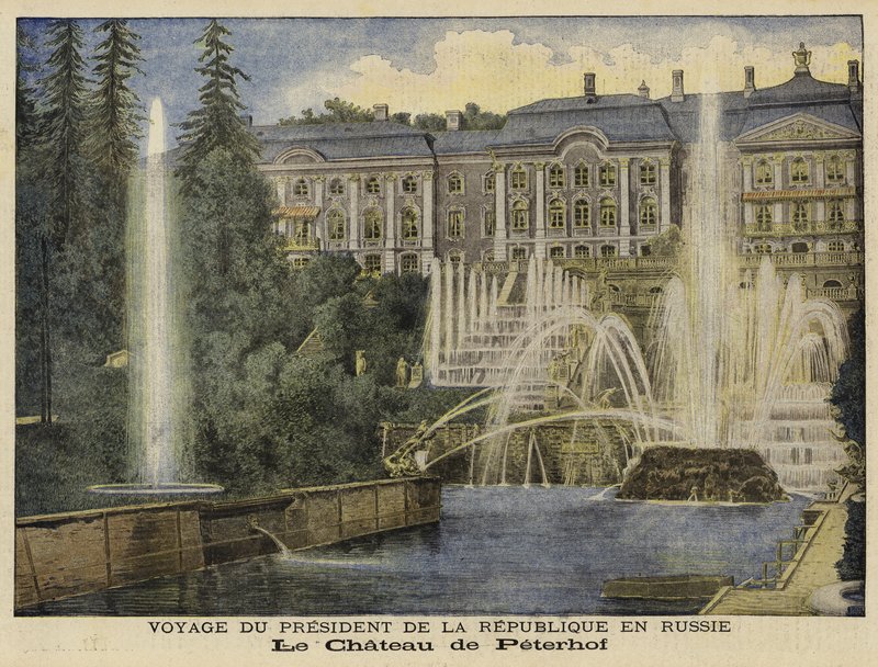 Der Peterhof-Palast, St. Petersburg, Russland von French School
