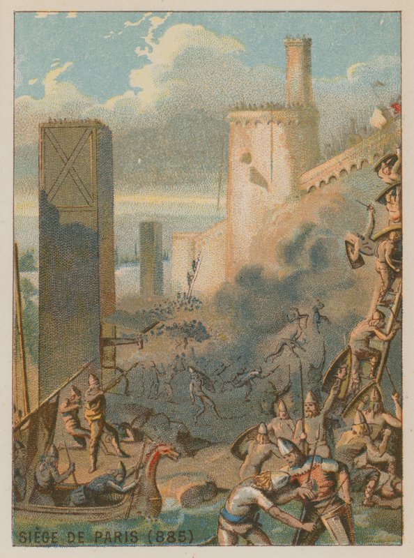 Die Belagerung von Paris im Jahr 885 von French School