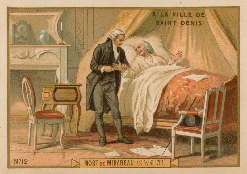 Der Tod von Mirabeau, 2. April 1791 von French School