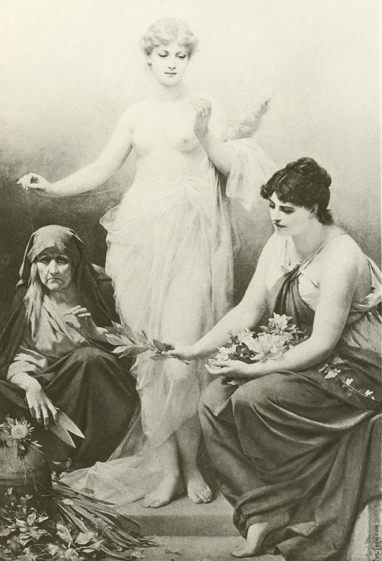 Die Schicksalsgöttinnen (Gravur) von Friedrich Paul Thumann