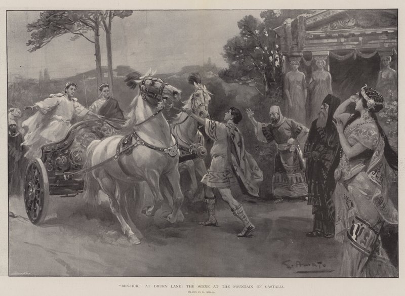 Ben-Hur, im Drury Lane, die Szene am Brunnen von Castalia von G.S. Amato
