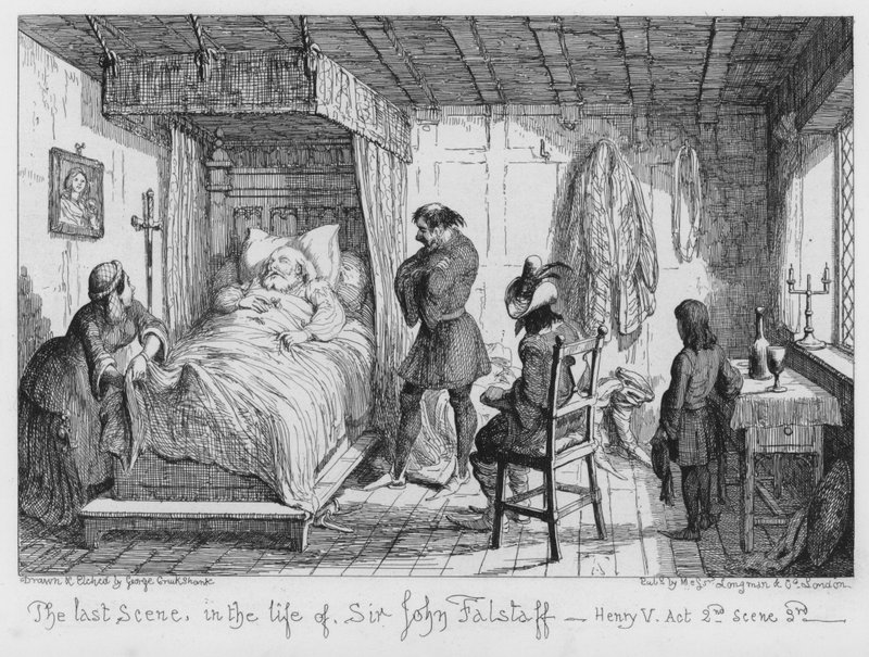 Die letzte Szene im Leben von Sir John Falstaff von George Cruikshank