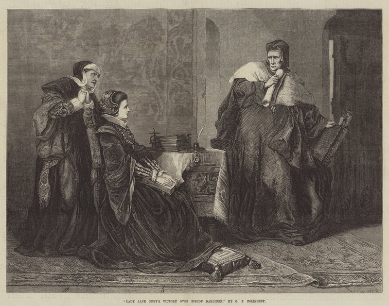 Lady Jane Greys Sieg über Bischof Gardiner von George Frederick Folingsby
