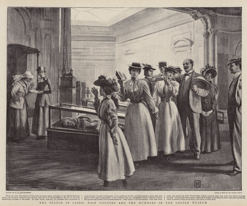 Die Saison in Kairo, Messebesucher und die Mumien im Ghizeh-Museum von George Percy Jacomb Hood