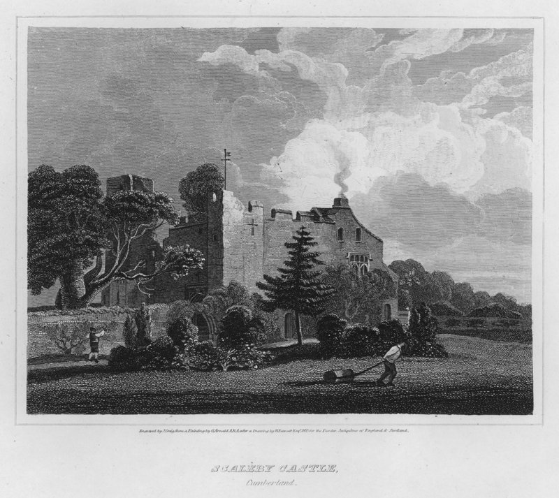 Scaleby Castle, Cumberland von George (after) Arnald