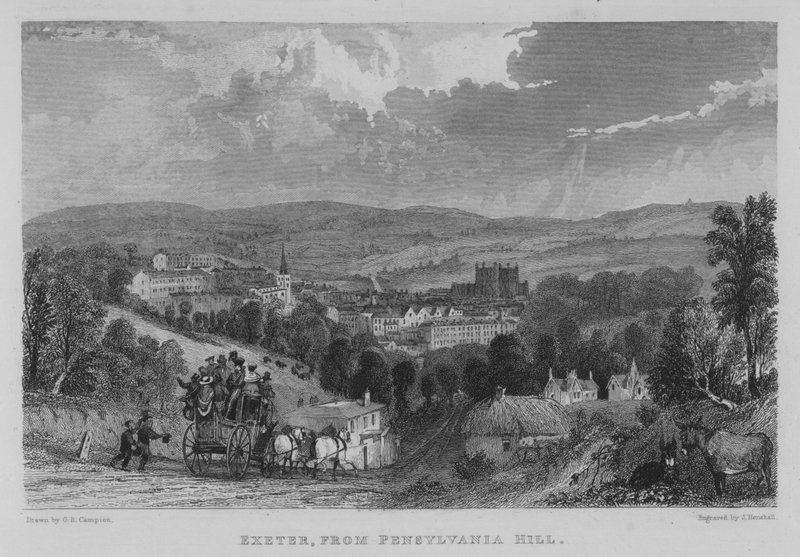 Exeter, von Pensylvania Hill (Gravur) von George Bryant Campion