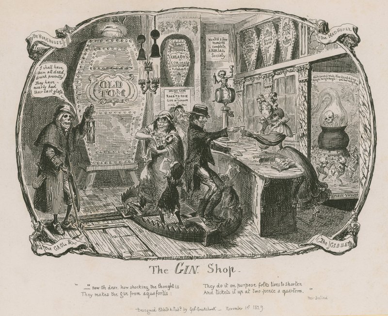 Der Gin-Laden von George Cruikshank