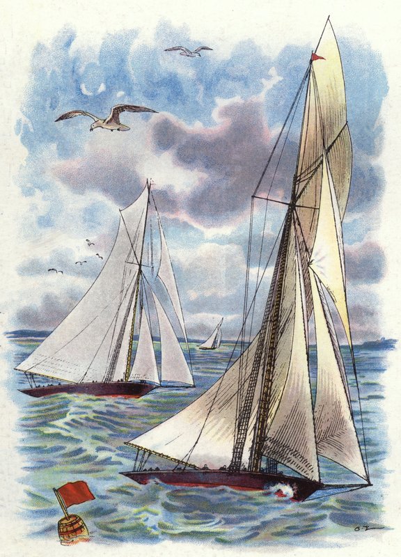 Ein Yacht-Rennen (Farblithografie) von George Washington Lambert