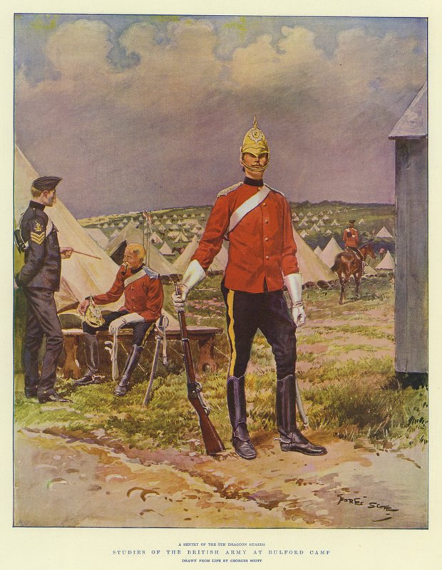 Studien der britischen Armee im Bulford Camp von Georges Bertin Scott