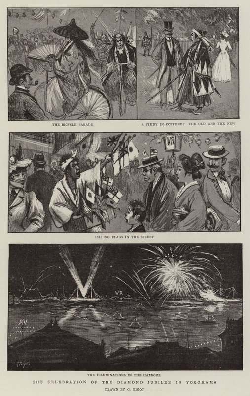 Die Feier des Diamantjubiläums in Yokohama von Georges Ferdinand Bigot
