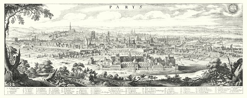 Panorama von Paris, 1632-1635 von German School