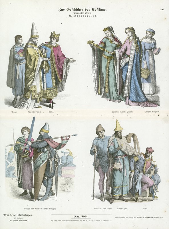Deutsche Kostüme, 12. Jahrhundert von German School