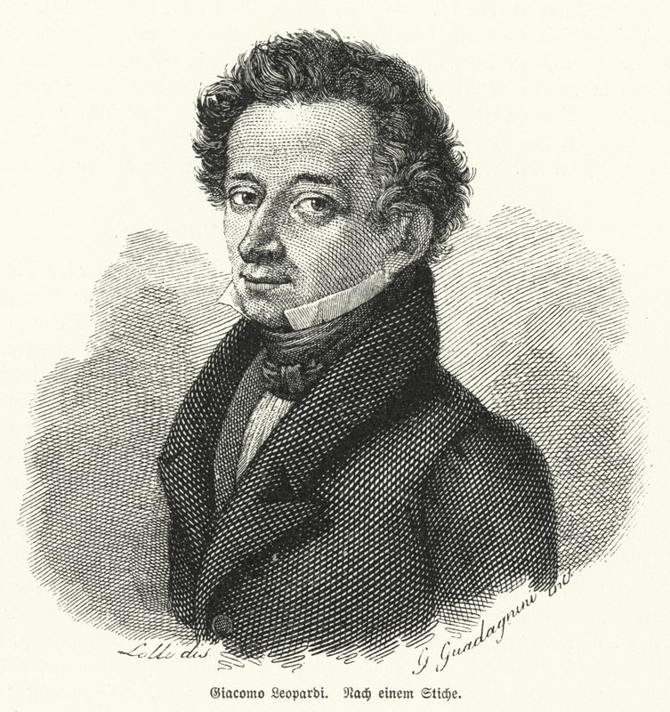Giacomo Leopardi, italienischer Philosoph, Dichter und Philologe von German School